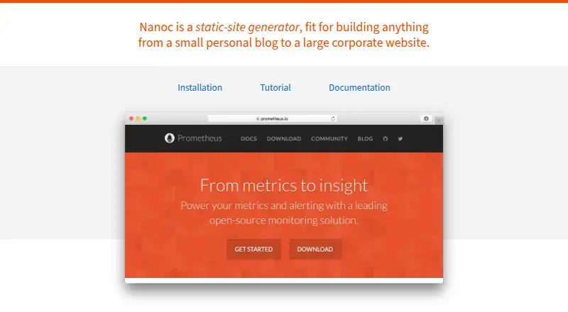 The Nanoc homepage