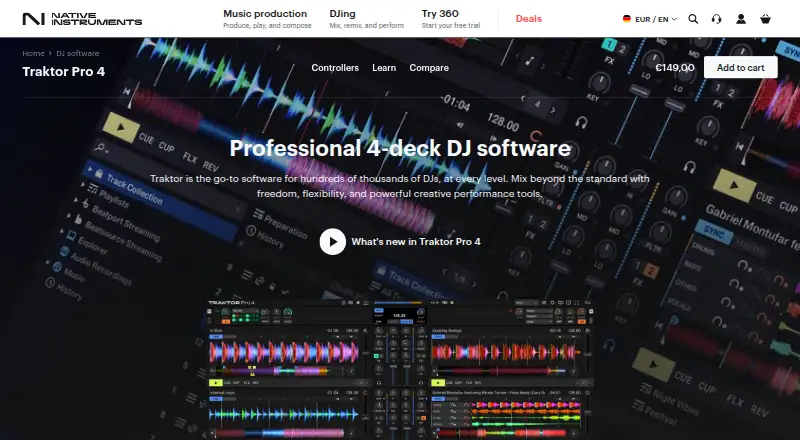 The Traktor Pro 4 homepage