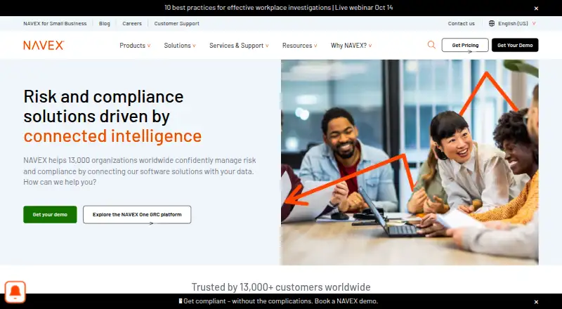 The NAVEX One homepage