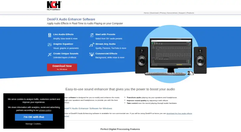 The DeskFX Audio Enhancer homepage