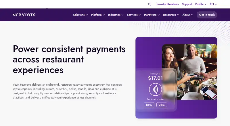 The NCR Voyix Payments homepage