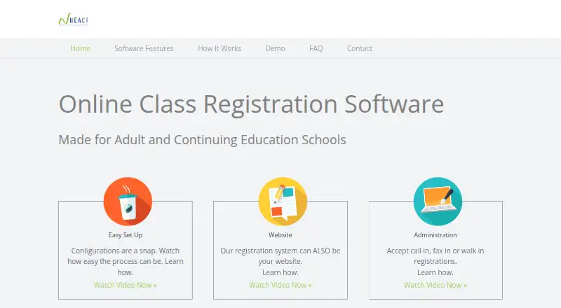 The Neact homepage