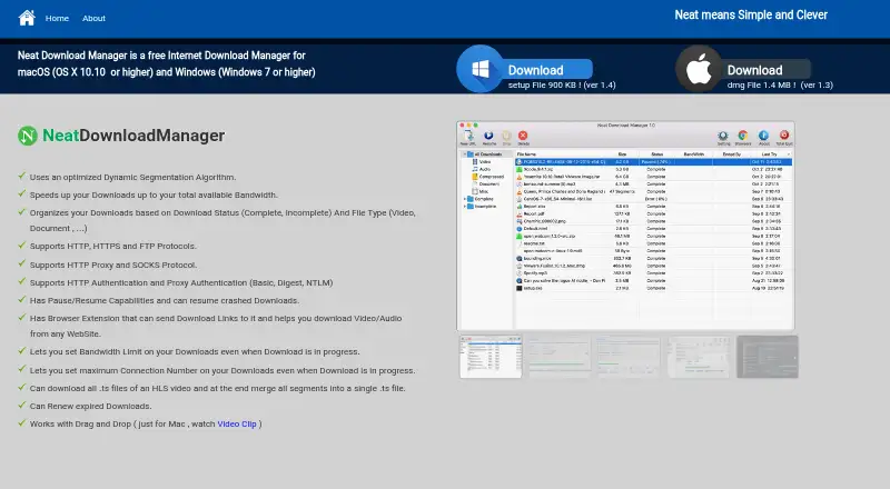 The Neat Download Manager homepage