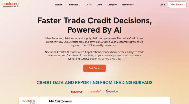 The Nectarine Credit homepage