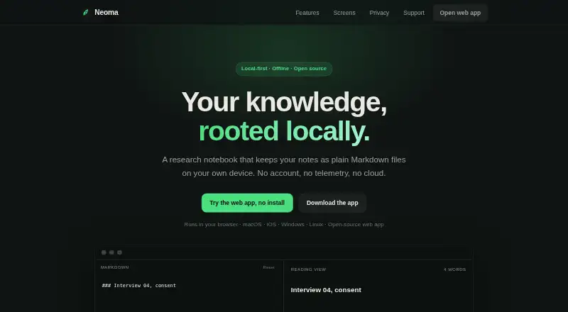 The Neoma homepage