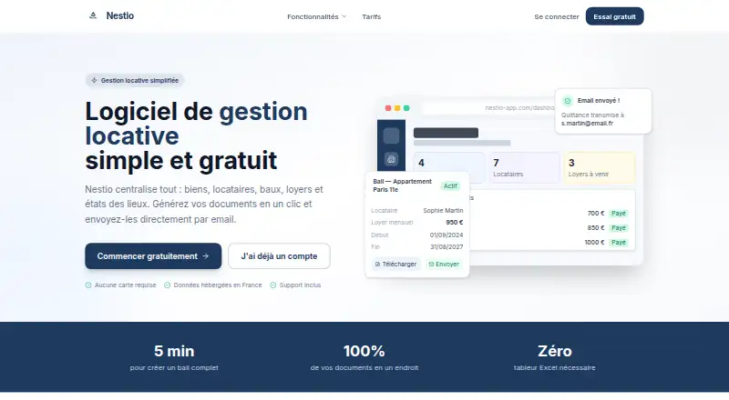 The Nestio homepage