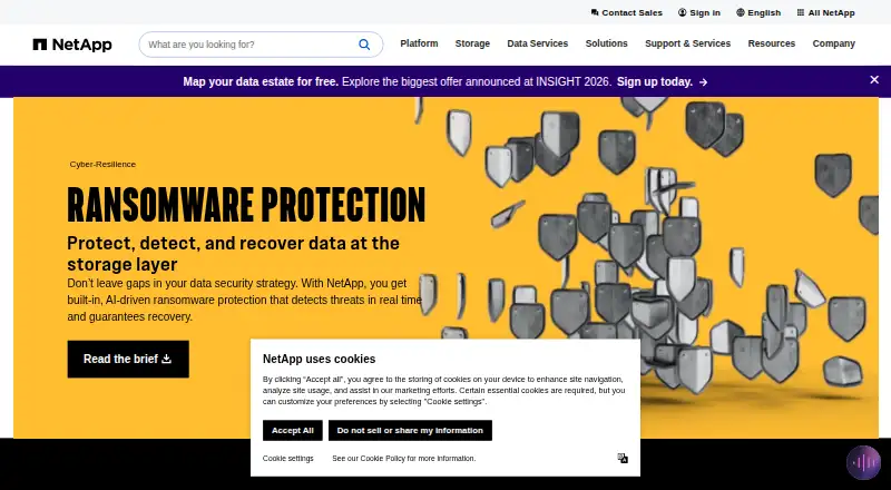 The NetApp Ransomware Resilience homepage