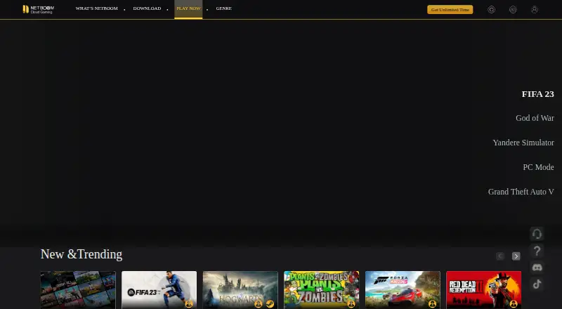 The NetBoom homepage