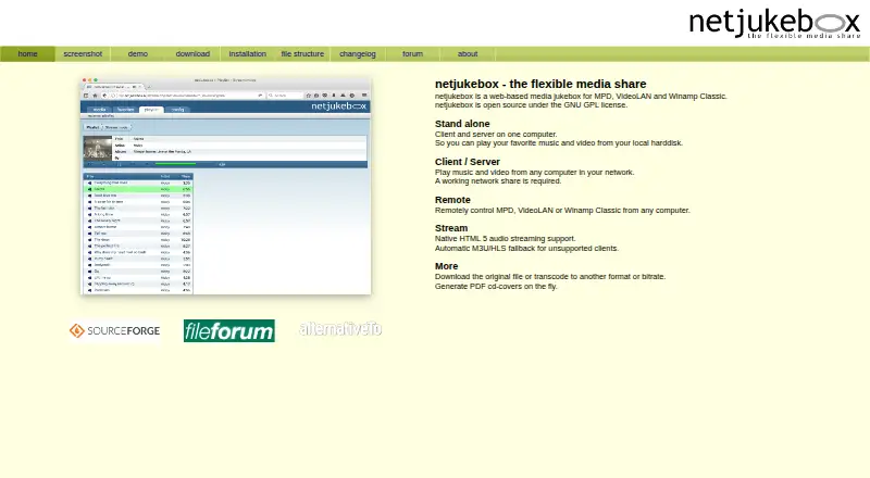 The netjukebox homepage
