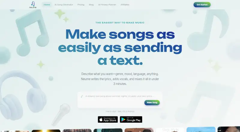 The Neume homepage