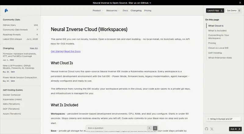 The Neural Inverse Cloud homepage