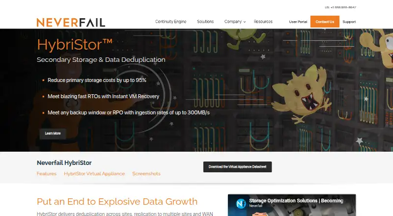 The Neverfail HybriStor homepage