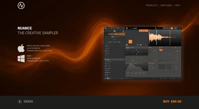 The Nuance homepage