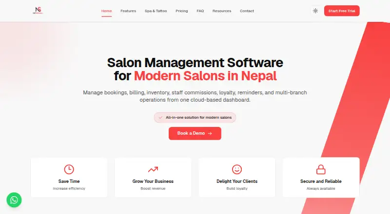 The NEXSalon homepage