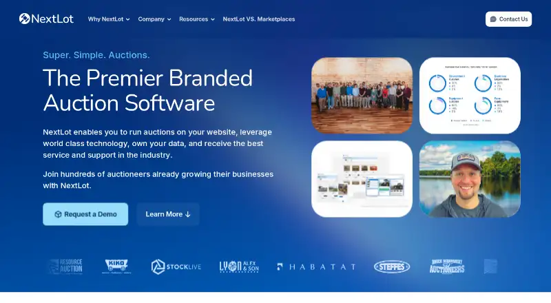 The NextLot homepage