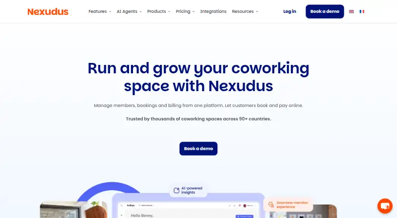 The Nexudus homepage