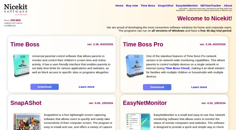 The Time Boss homepage