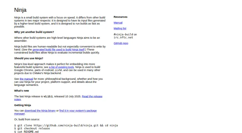 The Ninja homepage