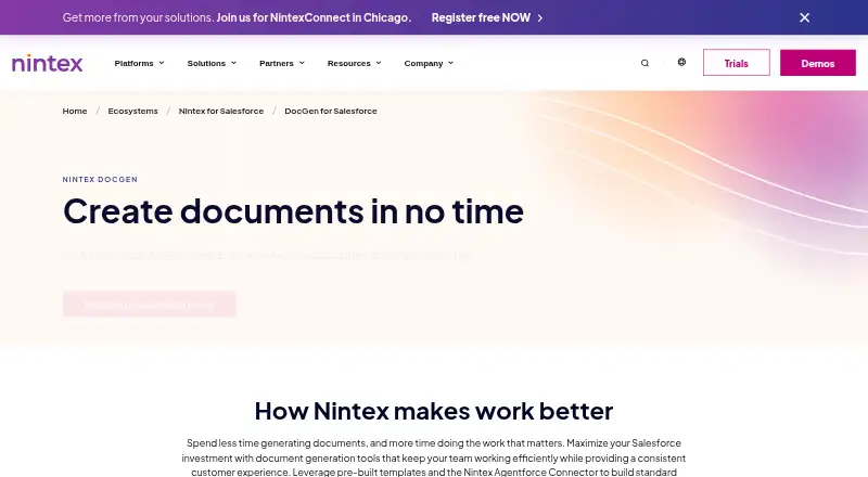 The Nintex DocGen homepage
