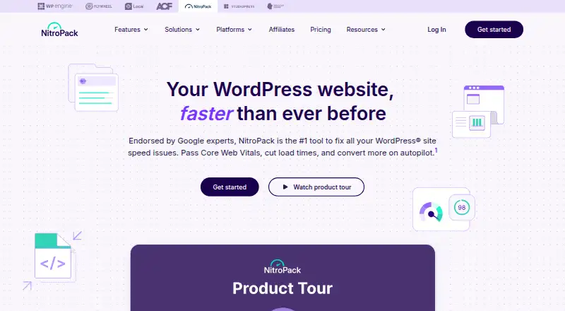 The NitroPack homepage