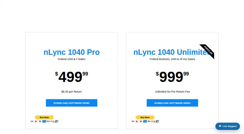 The nLync 1040 Software homepage