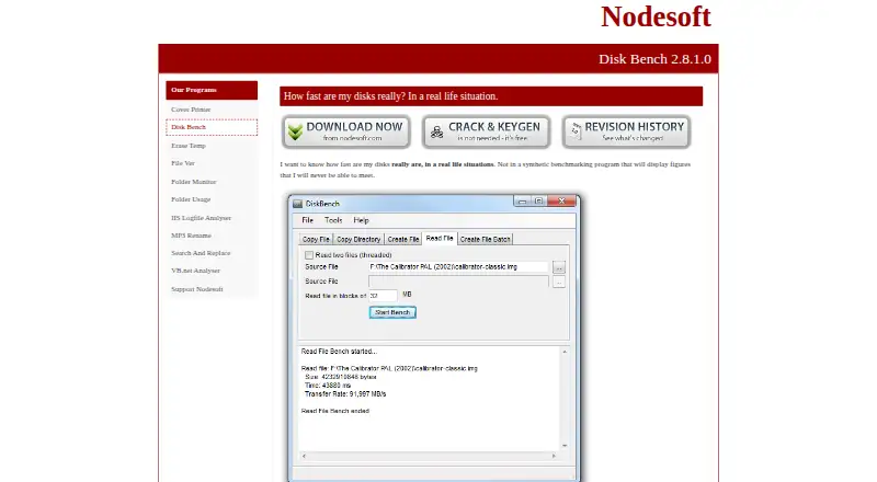 The Disk Bench homepage