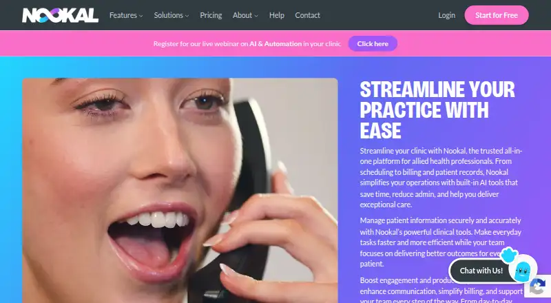 The Nookal homepage