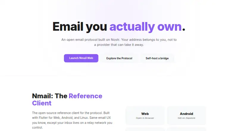 The Nmail homepage