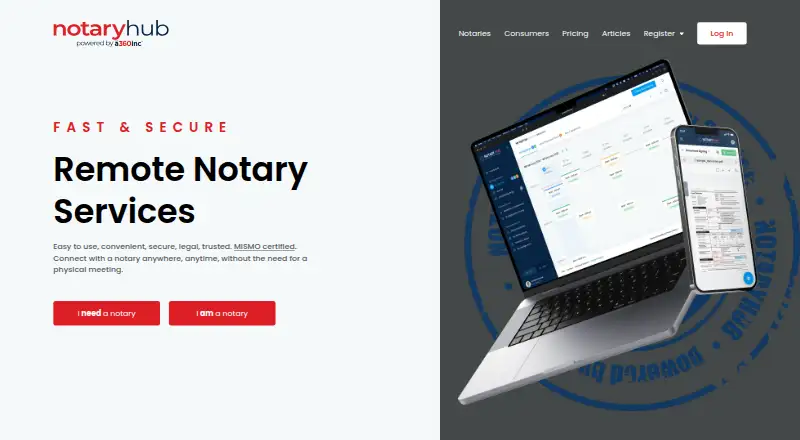 The Notary Hub homepage