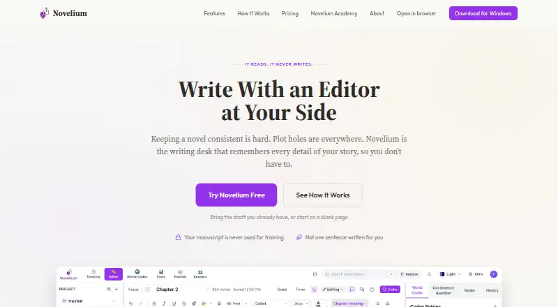 The Novelium homepage
