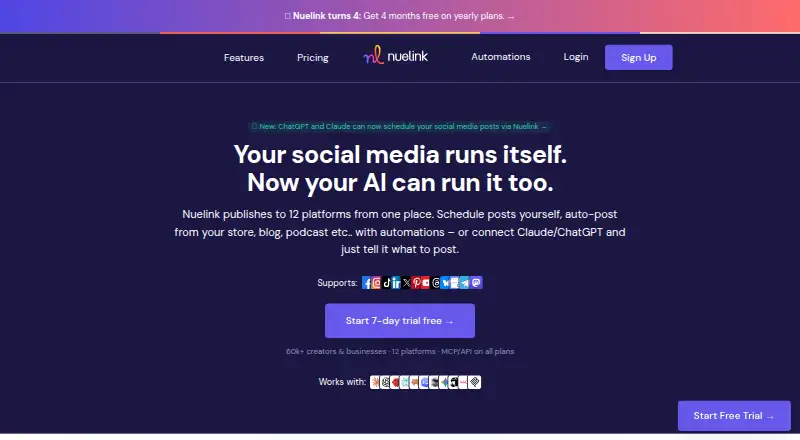 The Nuelink homepage