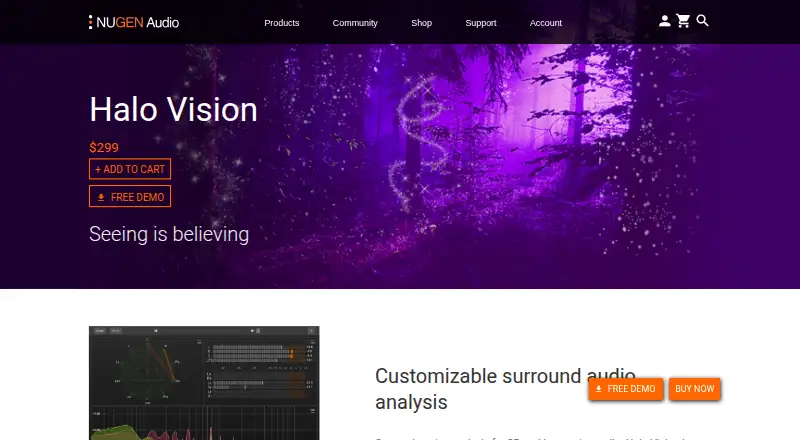The Halo Vision homepage