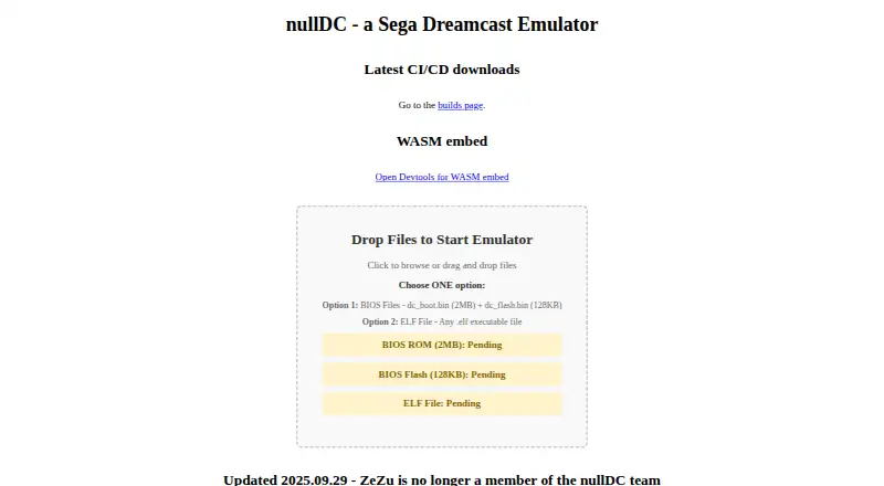 The nullDC 2.0.0 homepage