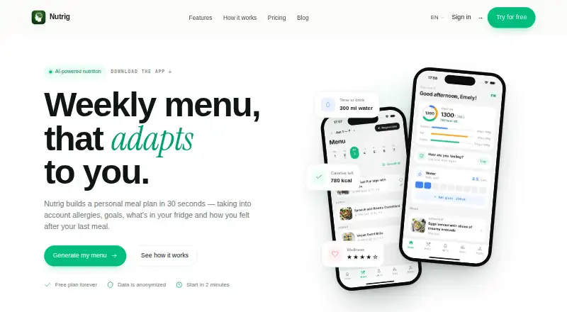 The Nutrig homepage