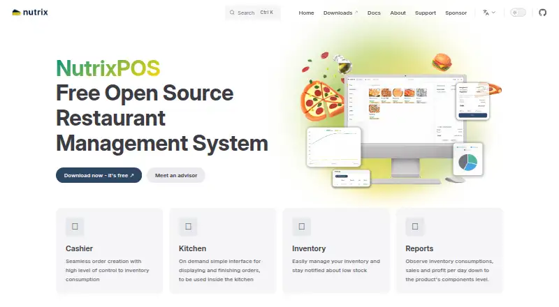 The NutrixPOS homepage