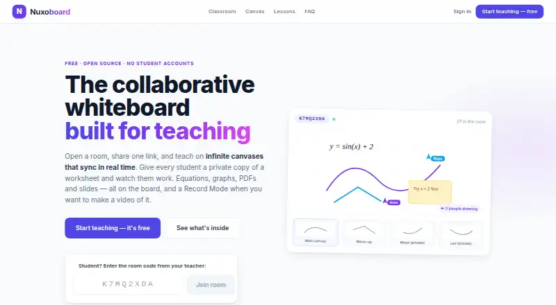 The Nuxoboard homepage