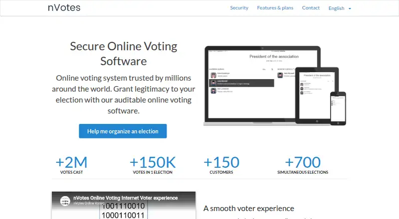 The nVotes homepage