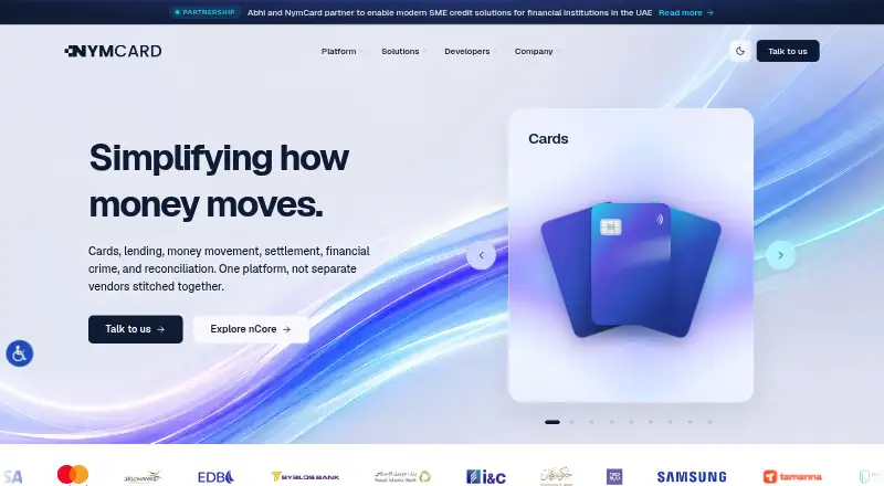 The NymCard homepage
