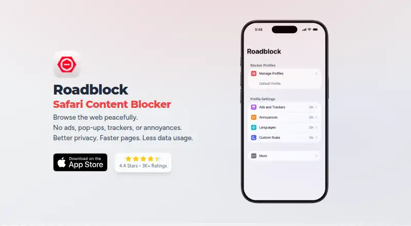 The Roadblock homepage