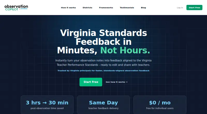 The Observation Copilot homepage