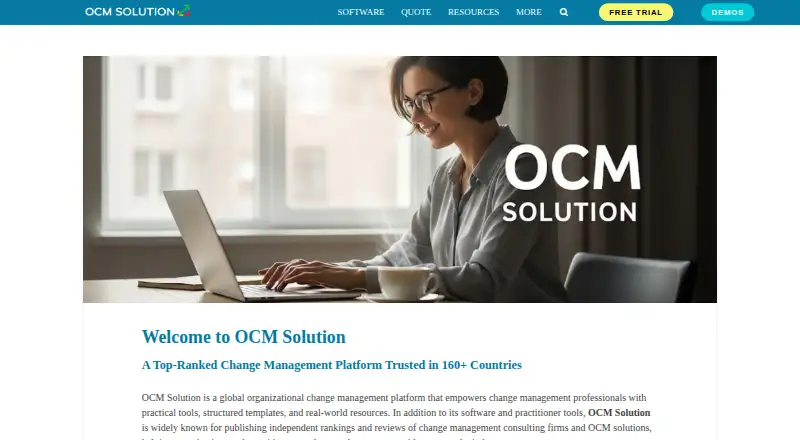 The OCM Solution homepage