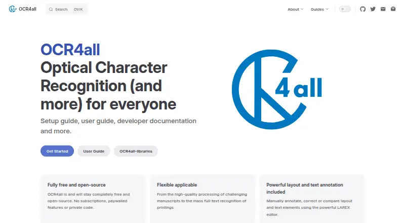 The OCR4all homepage