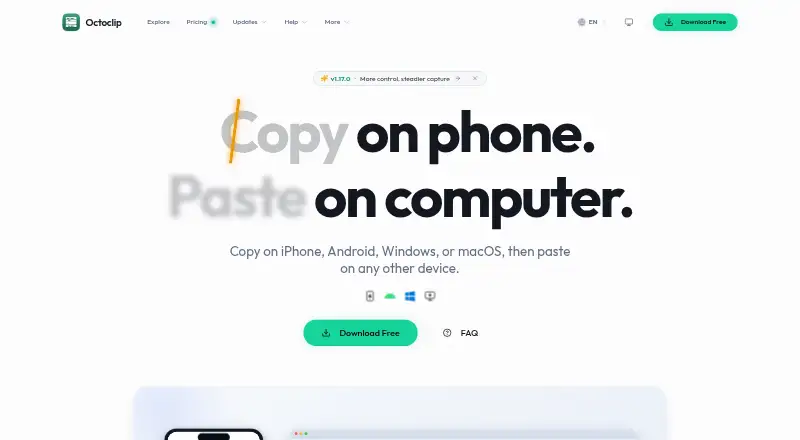 The Octoclip homepage