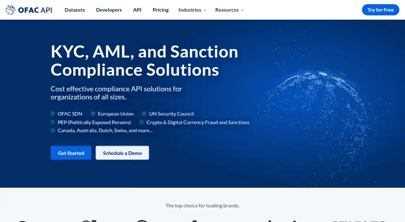 The OFAC API homepage
