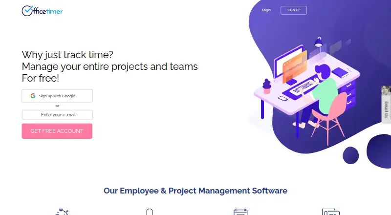 The OfficeTimer homepage