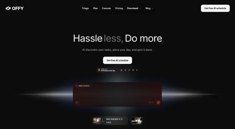 The OFFLIGHT homepage