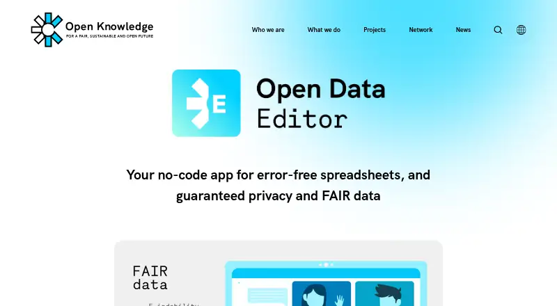 The Open Data Editor homepage