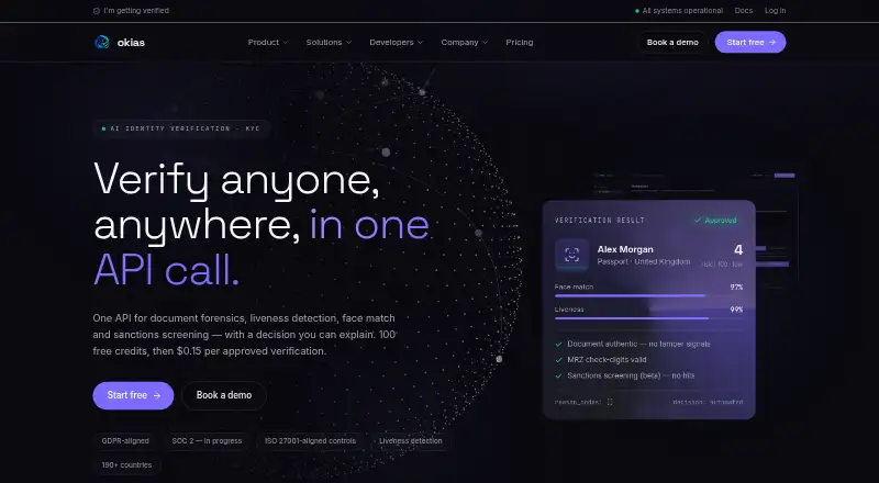 The OKIAS homepage