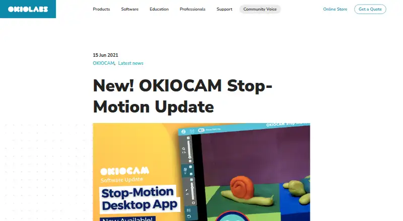 The OKIOCAM Stop-Motion homepage