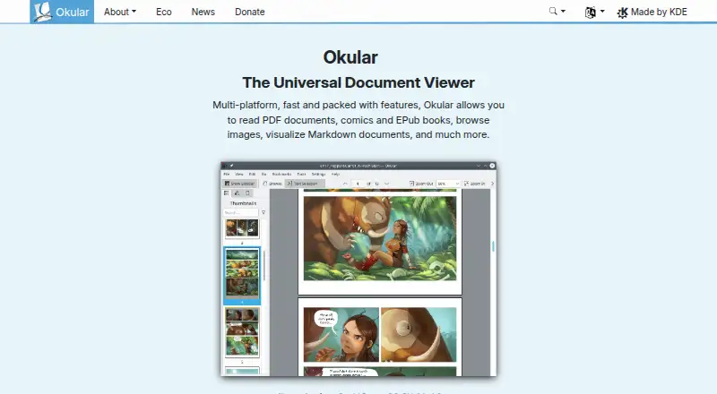 The Okular homepage